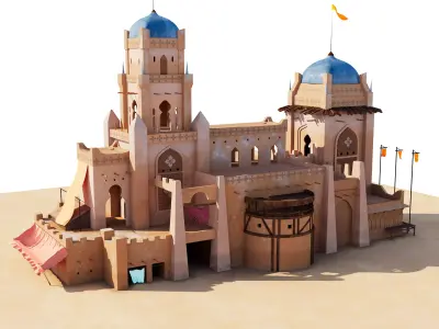 A delightful Castle built in the times of Medieval 3D model