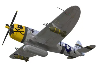 Republic P47D Thunderbolt 3D model buy