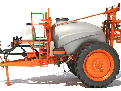 Trailed Farm Sprayer 3D model