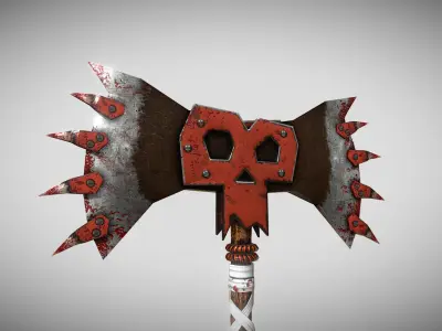 Medieval weapon Battle Stylized axe Low Poly ARVR Low-poly 3D model