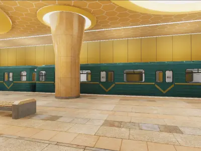 Subway Station 05 Low-poly 3D model