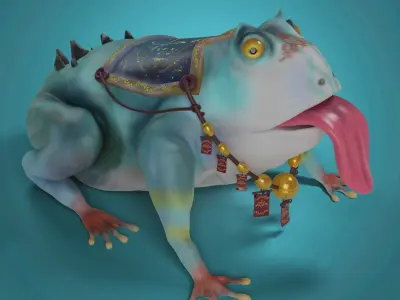 Stylized Royal Frog 3D model