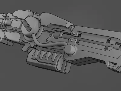 rail gun sci fi  Low-poly 3D model