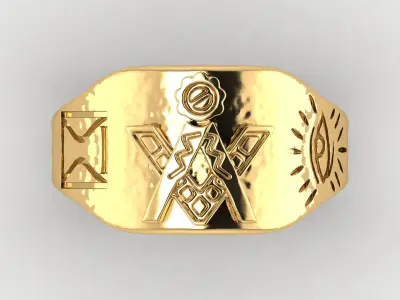 Freemasons Antique Ring  3D print model