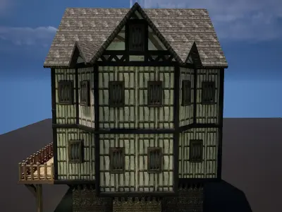 Fantasy Medieval Village Houses Highly Detailed 3D model