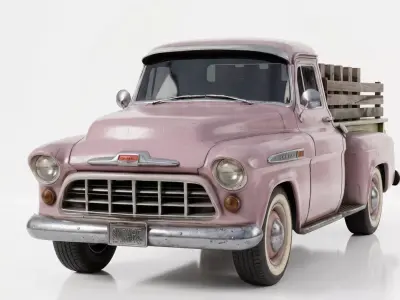 Realistic 50s Classic Pickup Truck 3D Model Low-poly 3D model