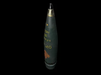 155mm artillery amunition Low-poly 3D model