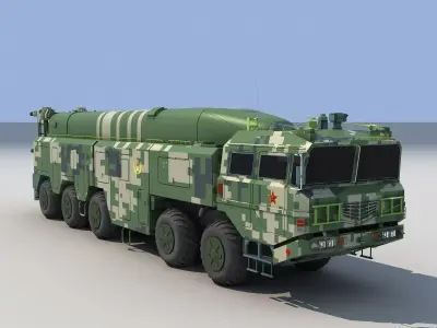 china CSS5  DH21 ballistic missile 3D model