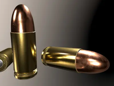 9mm Parabellum Luger  Ammo Inc 9x19  Low-poly 3D model
