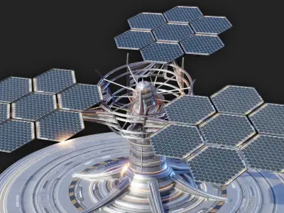 Sci-Fi Solar Installation Free 3D model