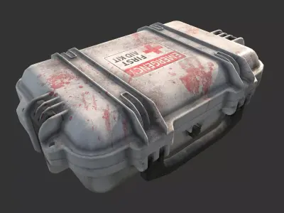 Military First Aid Kit Case Low-poly 3D model