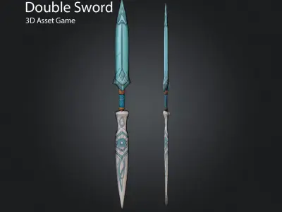 Double Sword Free low-poly 3D model