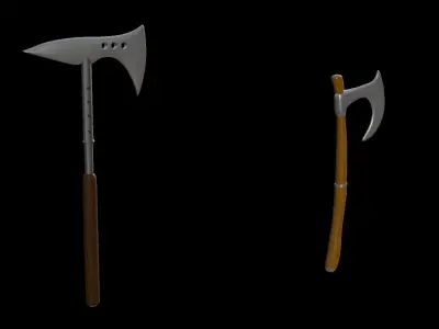 Battle axes Low-poly 3D model get