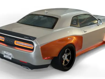 Dodge Challenger SRT Hellcat KROTOV Widebody Low-poly 3D model