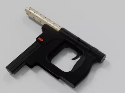 ZMK 9 Blackout Sci-Fi Tactical Pistol  Low-poly 3D model
