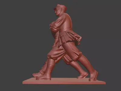 Military sculpture warrior  military battle war hero  soldier 3D print model 20