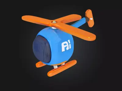 Blue Toy Helicopter 3D print model