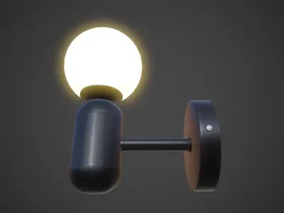 Night Lamp Wall Mounted Low-poly 3D model