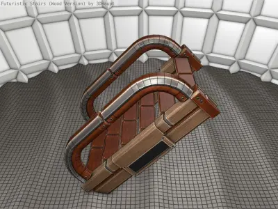 Wood Stairs - Construction Element 10 Low-poly 3D model