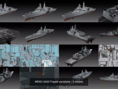 MEKO A200 Frigate variations 3D Model Pack