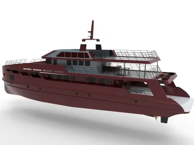 red yacht 3D model