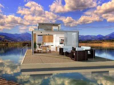 house on water Low-poly 3D model