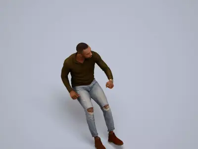00174Terrell006 - Adult Black man driving car in casual attire 3D model