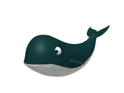 Whale Cartoon 3D model buy