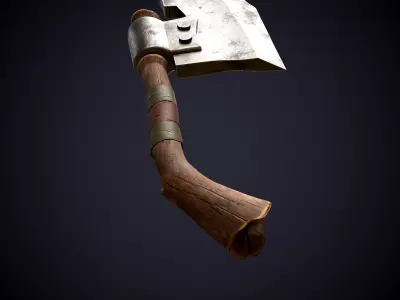 stylized Axe game ready Low-poly 3D model