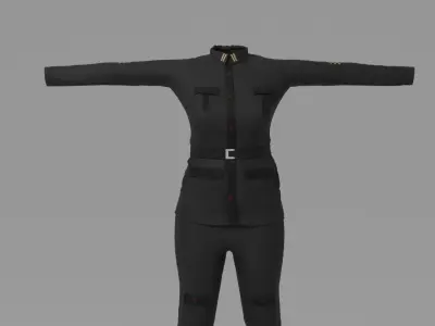 WW2 Soldier Woman Uniform Low-poly 3D model