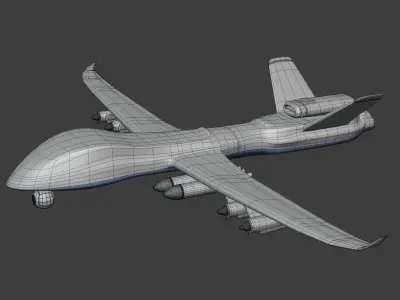 Generic UCAV - UAV - Military Combat Drone Low-poly 3D model