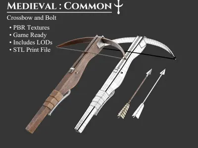 Medieval Collection Weapons Crossbows 3D Model Pack