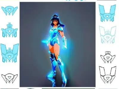 Saint Seiya 3D Printable Armor girl 2 AAA 3D print model