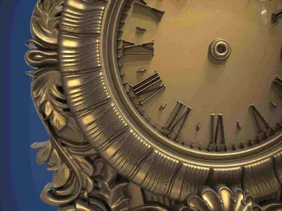 Carved clock for 3D printing and CNC 3D print model 13