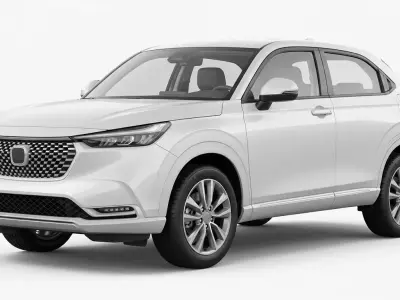 Modern White Compact SUV Low-poly 3D model