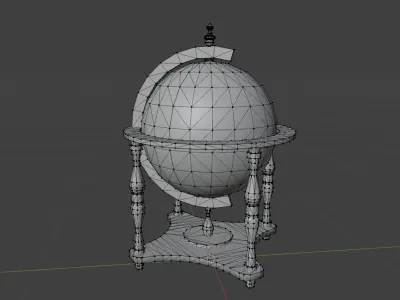 Vintage Globe Low-poly 3D model