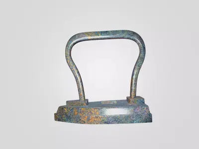 Old Metal Pressing Iron Prop 3D Model Free low-poly 3D model