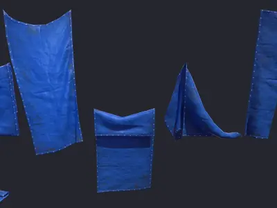 Plastic Tarp Set Low-poly 3D model