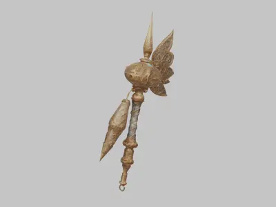 Whimsical Axe Weapon for fantasy games Low-poly 3D model