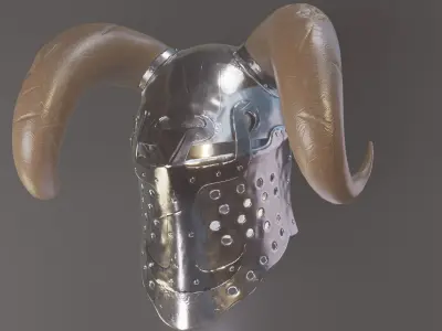 Tophelm horned helmet Low-poly 3D model