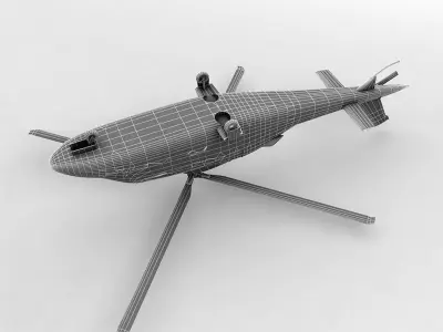  Agusta 109 Helicopter  Low-poly 3D model