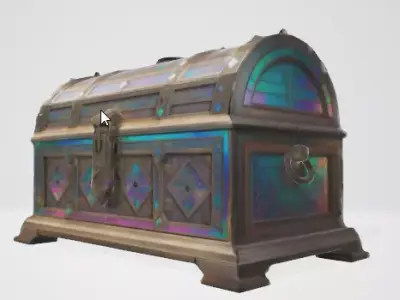 Old Wooden Chest 3D Asset 3D model