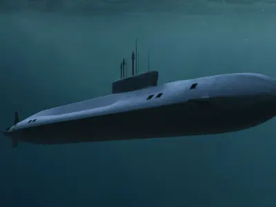 Nuclear submarine Borey  3D model