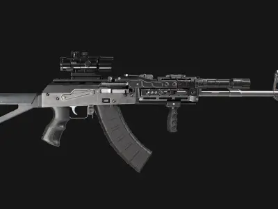 AK 47 model Low-poly 3D model