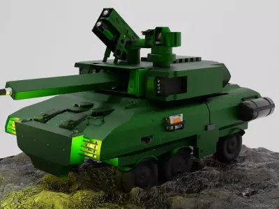 Anti-aircraft self-propelled tank 3D model