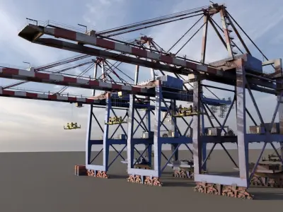 Harbour Crane Low-poly 3D model purchase