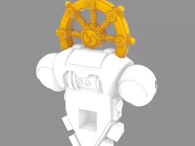 Cyber Samurai Iron Halo Dharma Wheel 3D print model