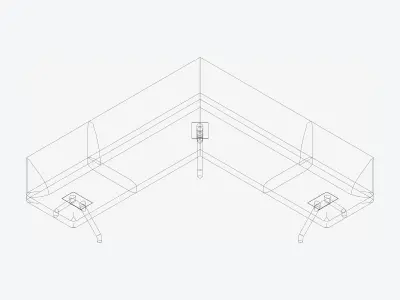 Seat - Bench - Worksmart - Corner Low-poly 3D model