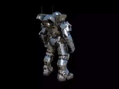 Steel mecha mecha warrior 3D model