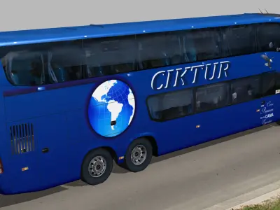 Marcopolo Paradiso 1800DD Ciktur bus Low-poly 3D model
